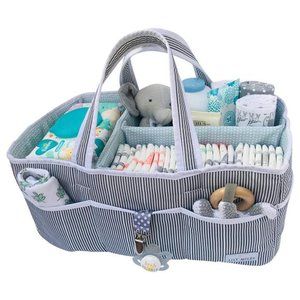 Baby Diaper Caddy - Large Organizer Tote Bag for Infant Boy or Girl -Baby Shower